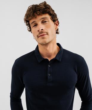Polo maille manches longues homme vue2 - GEMO 4G HOMME - GEMO