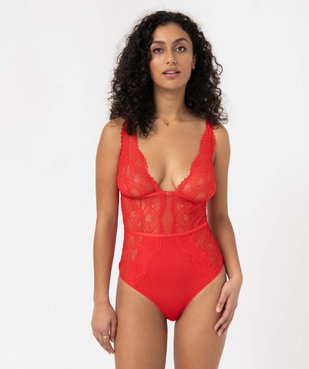 Body femme en dentelle et microfibre vue2 - GEMO(HOMWR FEM) - GEMO