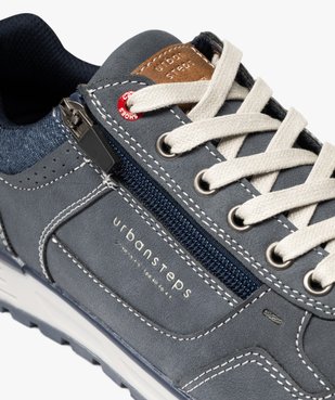 Baskets casual à lacets et zip homme vue6 - URBAN STEPS - GEMO