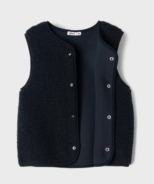 Veste sans manches en sherpa à boutons pression garçon vue3 - GEMO (ENFANT) - GEMO