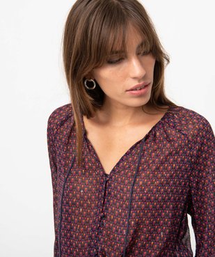 Blouse femme imprimée en voile vue2 - GEMO(FEMME PAP) - GEMO
