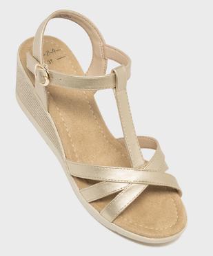 Sandales compensées à brides métallisées femme - Valentina Baldano vue5 - VALENTINA BALDA - GEMO