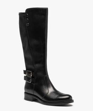Bottes femme cavalières dessus cuir uni - Tanéo vue3 - TANEO - GEMO