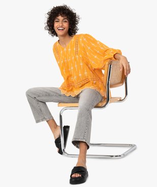Blouse femme brodée à manches longues coupe ample vue5 - GEMO(FEMME PAP) - GEMO