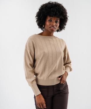 Pull en maille fine texturée et pailletée femme vue1 - GEMO(FEMME PAP) - GEMO
