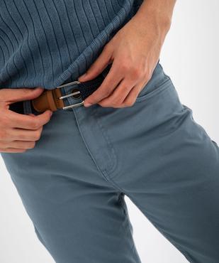 Pantalon 5 poches coupe slim coloris unique avec ceinture homme vue2 - GEMO (HOMME) - GEMO