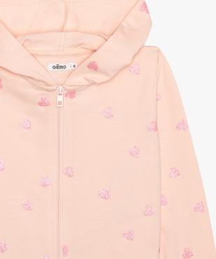 Sweat fille zippé imprimé à capuche  vue2 - GEMO (ENFANT) - GEMO