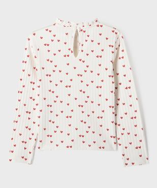 Tee-shirt manches longues à motifs coeurs fille vue5 - GEMO 4G FILLE - GEMO