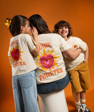 Tee-shirt manches courtes imprimé devant et dos fille  vue4 - GEMO 4G FILLE - GEMO