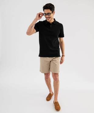 Polo manches courtes en maille nid d'abeille homme vue4 - GEMO (HOMME) - GEMO