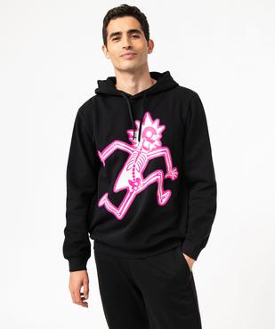 Sweat à capuche imprimé néon homme -  Rick & Morty vue1 - RICK ET MORTY - GEMO