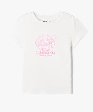 Tee-shirt manches courtes à motif fille vue1 - GEMO 4G FILLE - GEMO