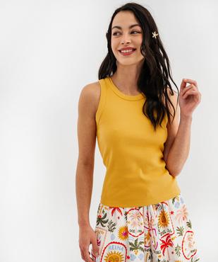 Débardeur en maille côtelée emmanchures américaines femme vue2 - GEMO 4G FEMME - GEMO