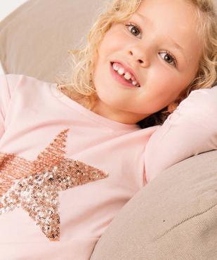 Tee-shirt fille à manches longues motif brillant vue5 - GEMO (ENFANT) - GEMO