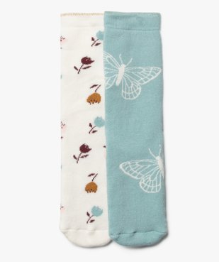 Chaussettes d’intérieur antidérapantes à motifs fleuris fille (lot de 2) vue1 - GEMO 4G FILLE - GEMO