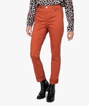Pantalon femme regular taille haute en stretch vue1 - GEMO(FEMME PAP) - GEMO