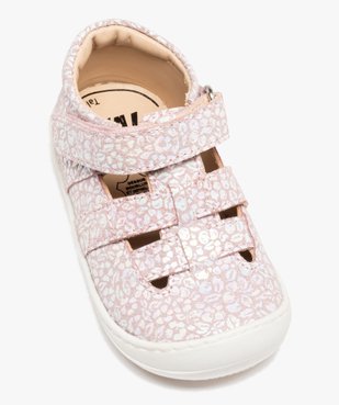 Sandales premiers pas bébé fille dessus cuir imprimé – NA! vue5 - NA! - GEMO