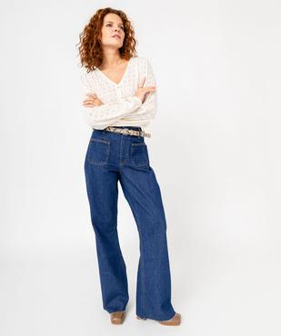 Jean flare avec poches plaquées sur l’avant femme  vue6 - GEMO(FEMME PAP) - GEMO