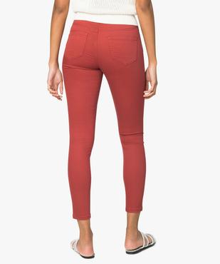 Pantalon femme jegging coloré à taille élastique vue3 - FOLLOW ME - GEMO