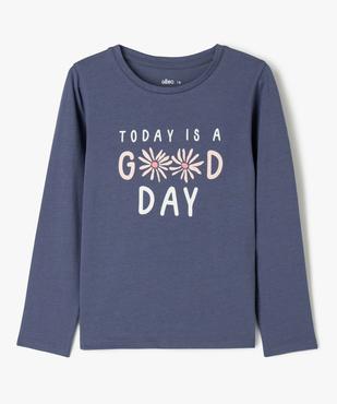 Tee-shirt à manches longues avec motif fleuri fille vue1 - GEMO 4G FILLE - GEMO