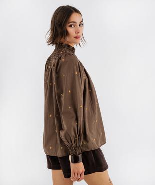 Blouse smockée manches longues femme vue3 - GEMO(FEMME PAP) - GEMO