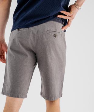 Bermuda en coton extensible coupe Regular avec ceinture tressée homme vue4 - GEMO (HOMME) - GEMO