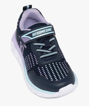 Baskets fille en mesh style jogger avec scratch et pointillés colorés vue5 - BE SOMEONE - GEMO