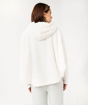 Veste d’intérieur à capuche en maille peluche femme  vue3 - GEMO(HOMWR FEM) - GEMO