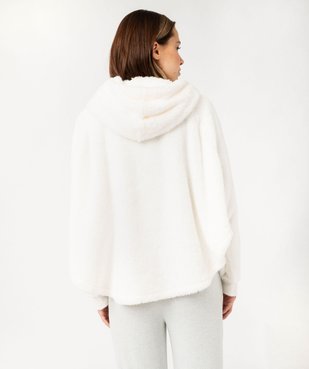 Veste d’intérieur à capuche en maille peluche femme  vue3 - GEMO(HOMWR FEM) - GEMO