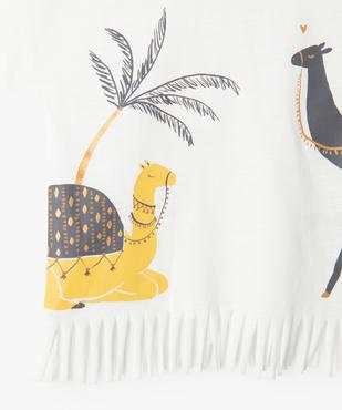 Tee-shirt à franges et manches courtes bébé fille vue2 - GEMO(BEBE DEBT) - GEMO