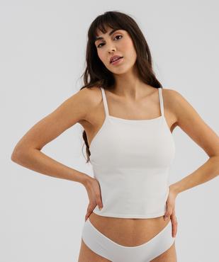Débardeur en maille côtelée avec brassière intégrée femme vue2 - GEMO 4G FEMME - GEMO