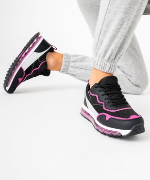 Baskets femme running en mesh avec semelle à bulle d'air translucide - Nasa vue1 - NASA - GEMO