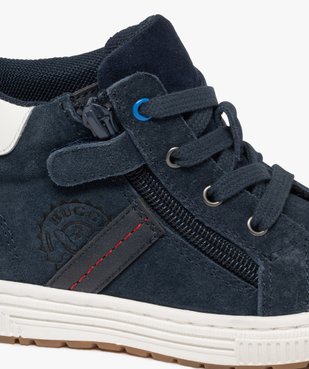 Baskets mid-cut dessus en cuir suédé à zip et lacets garçon - Buggy vue6 - BUGGY GEMO FOR GOOD - GEMO