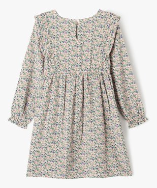 Robe fleurie à manches longues et volants fille vue3 - GEMO (ENFANT) - GEMO