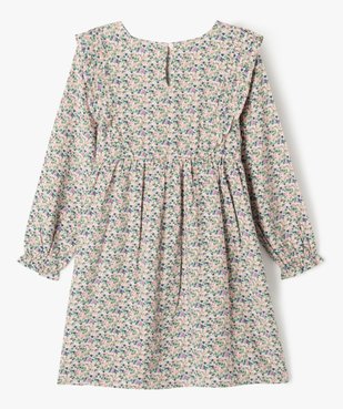 Robe fleurie à manches longues et volants fille vue3 - GEMO (ENFANT) - GEMO