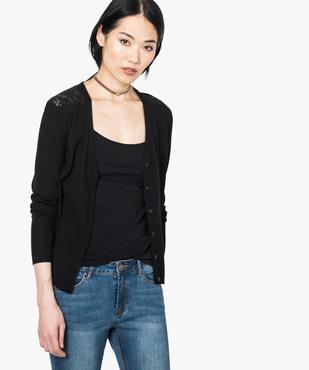 Gilet boutonné avec dos en dentelle vue1 - GEMO(FEMME PAP) - GEMO