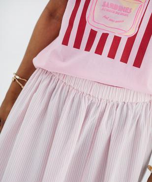 Jupe longue et ample en coton rayé femme vue2 - GEMO(FEMME PAP) - GEMO