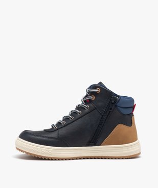 Boots fourrées garçon multicolores à lacets et à zip vue3 - GEMO 4G GARCON - GEMO