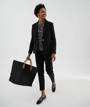 Veste de tailleur avec 1 bouton gravé femme vue4 - GEMO(FEMME PAP) - GEMO