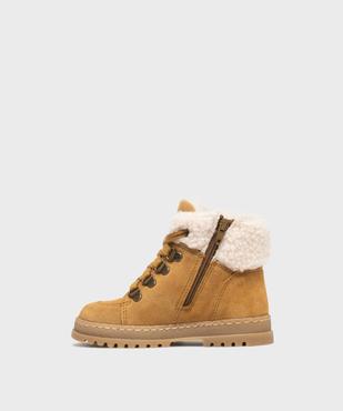 Boots bébé garçon à col fourré et dessus en cuir suédé avec semelle crantée - NA! vue11 - NA! - GEMO