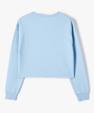 Sweat fille crop top en jersey molletonné imprimé vue3 - GEMO (JUNIOR) - GEMO