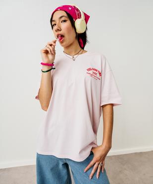 Tee-shirt manches courtes imprimé devant et dos fille vue2 - GEMO 4G FILLE - GEMO
