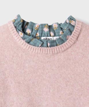 Robe effet 2-en-1 avec haut en maille et bas en flanelle fille vue2 - GEMO (ENFANT) - GEMO