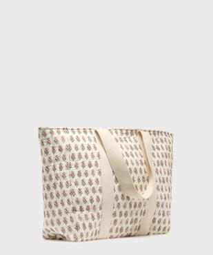 Sac cabas zippé grand format en toile fleurie femme vue3 - GEMO (ACCESS) - GEMO
