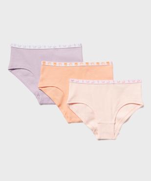 Shorties en coton stretch avec ceinture à motifs fille (lot de 3) vue1 - GEMO 4G FILLE - GEMO
