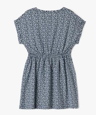 Robe à manches courtes imprimée en coton fille vue3 - GEMO 4G FILLE - GEMO
