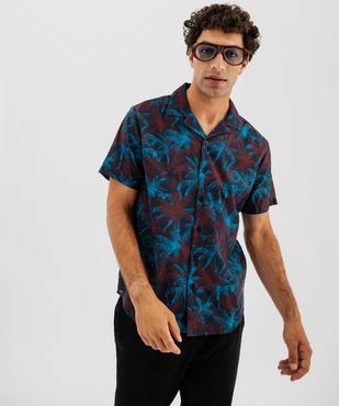 Chemise à manches courtes à motifs palmiers homme vue1 - GEMO (HOMME) - GEMO