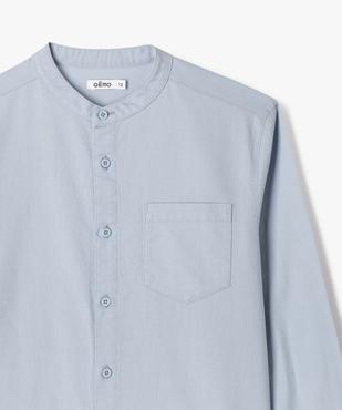 Chemise manches longues à col mao en coton lin mélangés garçon vue6 - GEMO (JUNIOR) - GEMO