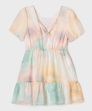 Robe courte manches courtes en voile avec dos fantaisie fille vue3 - GEMO 4G FILLE - GEMO