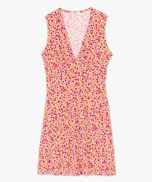 Robe femme courte sans manches à motifs fleuris vue4 - GEMO(FEMME PAP) - GEMO